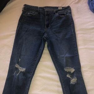 Dark wash rockstar jeans mid rise